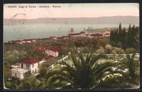 AK Gardone-Riviera, Panorama, Lago di Garda