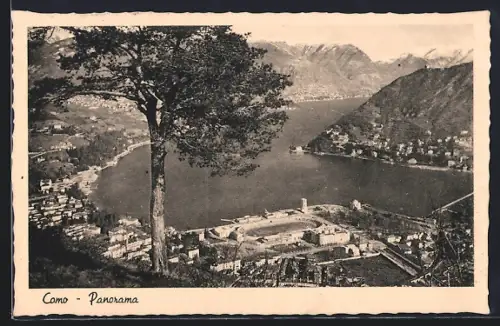 AK Como, Panorama mit Baum