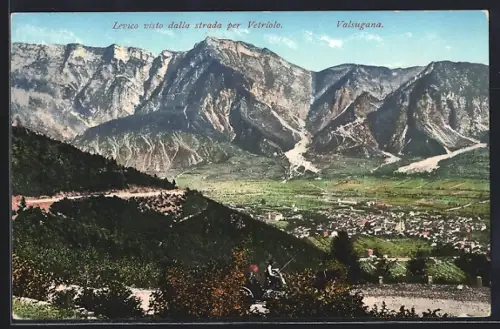 AK Levico, Panorama visto dalla strada per Vetriolo, Valsugana