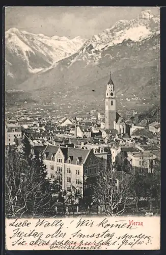 AK Meran, Blick über die Dächer der Stadt