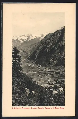 AK Gressoney St. Jean, Il Bacino, Castello Savoia e il Monte Rosa