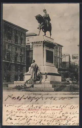 AK Napoli, Monumento a Vittorio Emanuele II.