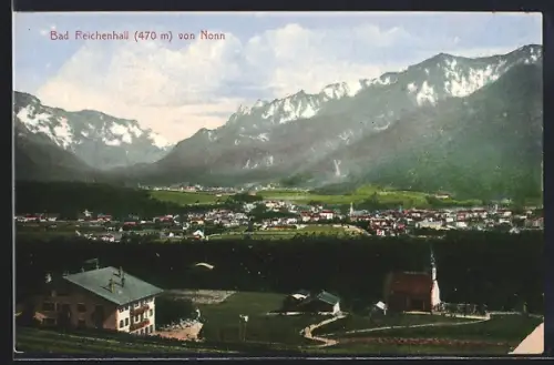AK Bad Reichenhall, Teilansicht mit Kapelle von Nonn aus