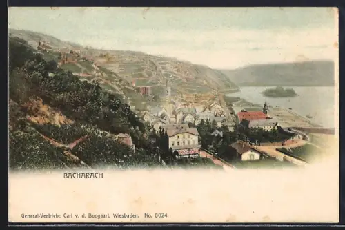 AK Bacharach, Teilansicht mit Kirche