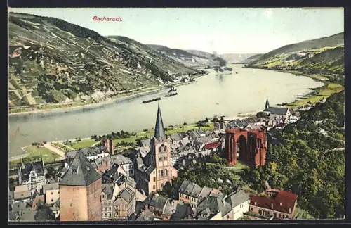 AK Bacharach, Teilansicht mit Fluss