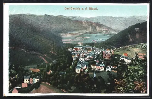 AK Bad-Bertrich a. d. Mosel, Teilansicht mit Kirche