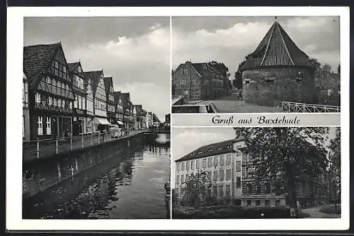 AK Buxtehude, Uferpartie, Strassenpartie, Ortspartie