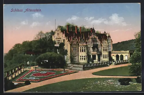 AK Bad Liebenstein, Schloss Altenstein im Abendlicht