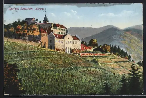 Künstler-AK Gernsbach, Schlos Eberstein