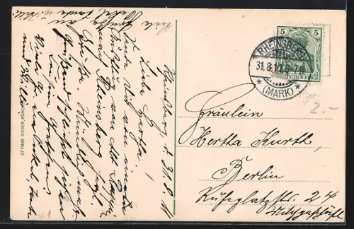 AK Rheinsberg, Schloss Rheinsberg, Wasserseite