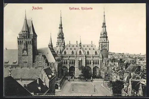 AK Aachen, Rathaus, Rückseite