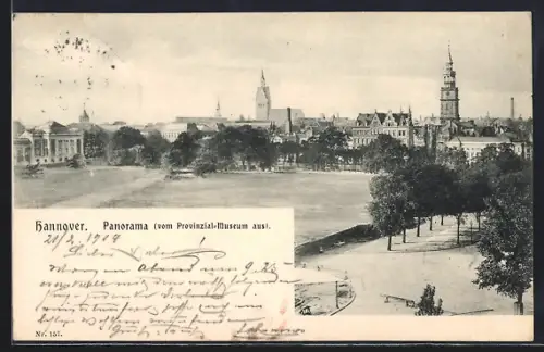 AK Hannover, Panorama vom Provinzial-Museum aus