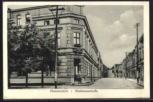 AK Hammerstein, Mackensenstrasse mit Hotel Schwan