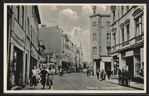 AK Küstrin-N., Strassenbahn in der Zorndorferstrasse