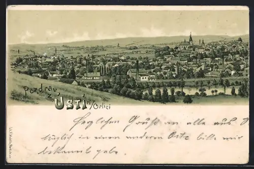 Lithographie Usti n. Orlici, Panorama
