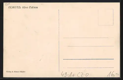 AK Olmütz, Kino Edison mit Passanten