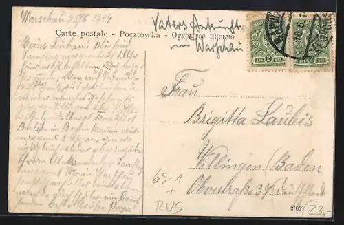 AK Aleksandrów pogr., Widok stacyi od Prus., Bahnhof