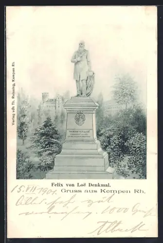 AK Kempen /Rh., Felix von Loe-Denkmal