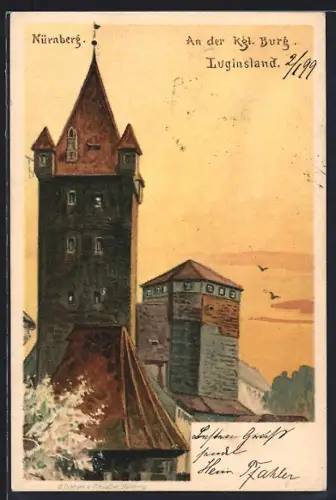 AK Nürnberg, An der kgl. Burg, Luginsland