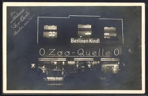 AK Berlin-Charlottenburg, Cafe Zoo-Quelle, Joachimsthalerstrasse 1