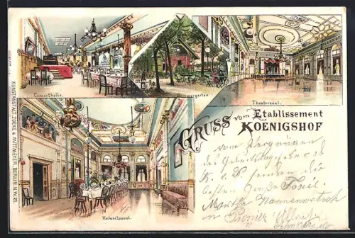 Lithographie Berlin-Schöneberg, Etablissement Königshof, Bülowerstrasse 37