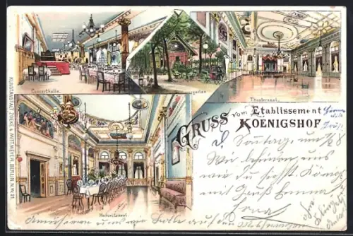Lithographie Berlin-Schöneberg, Etablissement Königshof, Bülowerstrasse 37