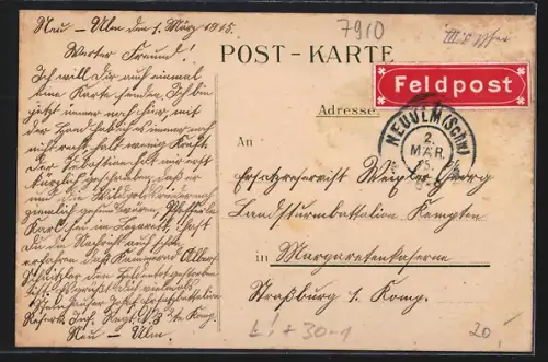 Künstler-AK Neu-Ulm, Kasernement des 12. Bayer. Inf. Rgt. Prinz Arnulf mit Bahnhof und Wasserturm, Soldat mit Gewehr