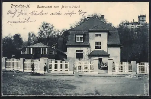 AK Dresden-N., Restaurant zum Priessnitzbad
