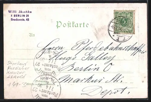 AK Kiel, Stapellauf des russischen Kreuzers Asfold am 15.03.1900 auf der Germania-Werft