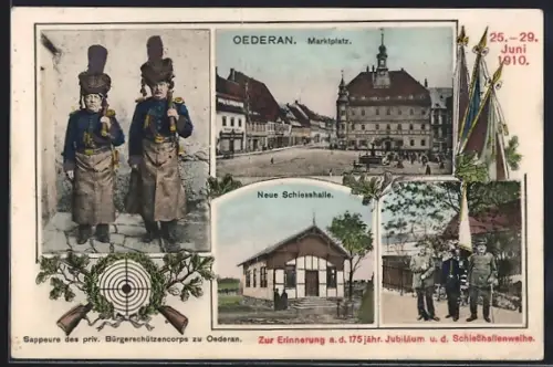 AK Oederan, 175. Jubiläum der Schiesshallenweihe 1910, Sappeure des priv. Bürgerschützencorps