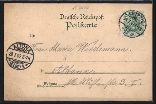 Lithographie Leipzig, Hotel und Restaurant Goldenes Einhorn, Inh. Friedr. Laue