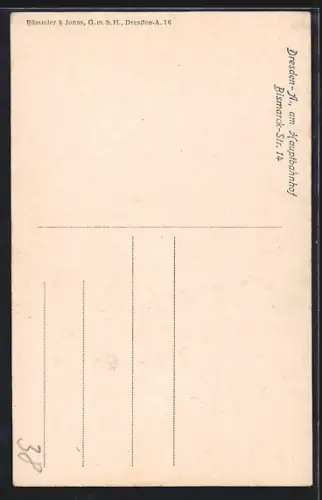 AK Dresden-A., Hotel Hoeritzsch, Bismarck-Strasse 14, am Hauptbahnhof
