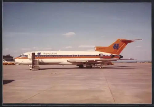 Fotografie Flughafen Stuttgart, Flugzeug Boeing 727 Hapag-Lloyd D-AHLL