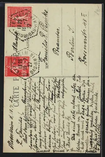 AK Auenheim, Restaurant à l`Ancre, Jul. Lehr, Maison d`École et vue sur la Moder