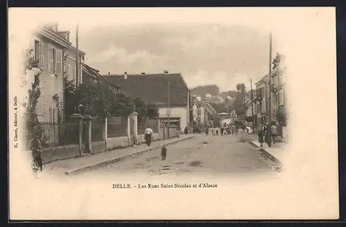 AK Delle, Les Rues Saint-Nicolas et d`Alsace