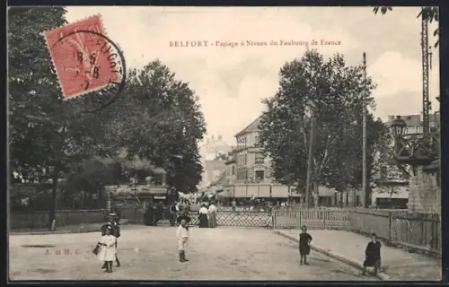 AK Belfort, Passage à Niveau du Faubourg de France