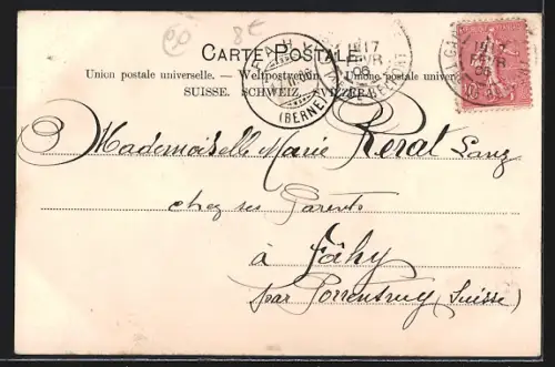 AK Delle, Avenue de la Gare avec bâtiments et végétation alentour