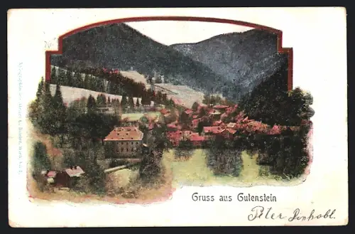 AK Gutenstein, Ortsansicht am Tag