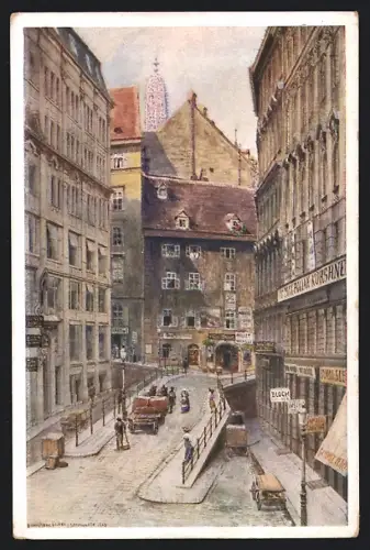 Künstler-AK Ludwig Hans Fischer: Wien, in der Sterngasse