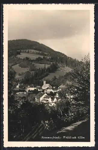 AK Waldbach, Teilansicht mit Kirche