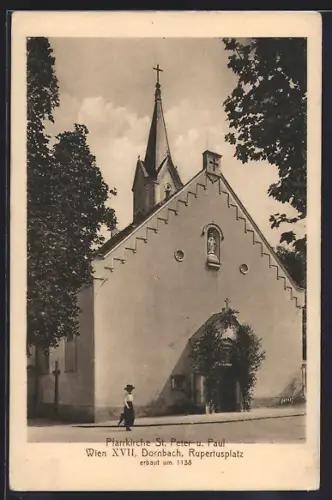 AK Wien, Dornbach, Pfarrkirche St. Peter und Paul am Rupertusplatz