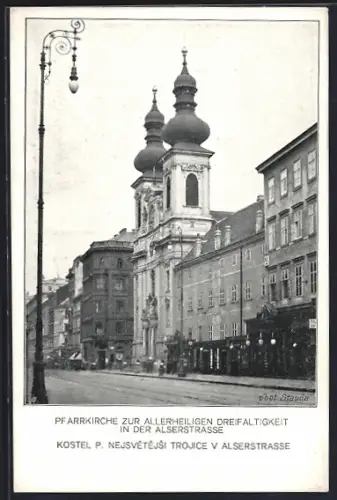AK Wien, XXIII. Eucharistischer Welt-Kongress, Pfarrkirche zur Allerheiligen Dreifaltigkeit in der Alserstrasse