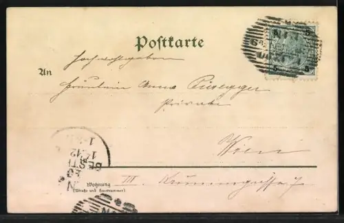 Lithographie St. Veit, Zwerg schreibt einen Brief