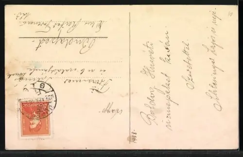 AK Osterhase auf einer Kutsche mit Hasengespann