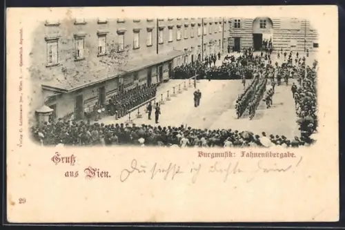 AK Wien, Hofburg, Burgmusik, Fahnenübergabe