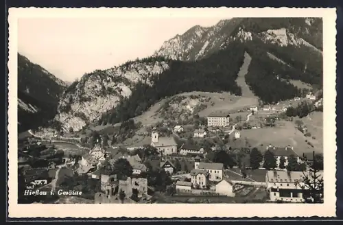 AK Hieflau i. Gesäuse, Teilansicht mit Kirche