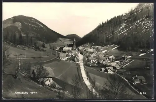 AK Annaberg, Strassenpartie mit Kirche