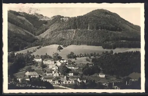 AK Neustift bei Scheibbs, Teilansicht mit Bergen