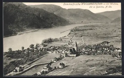 AK Weissenkirchen in der Wachau, Teilansicht mit Kirche