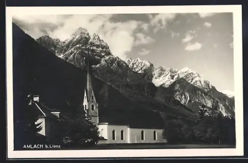 AK Amlach b. Lienz, Kirche mit Bergen
